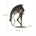 Modern Horse Statue - Antique Gold Finish, side view - House Of Avana
