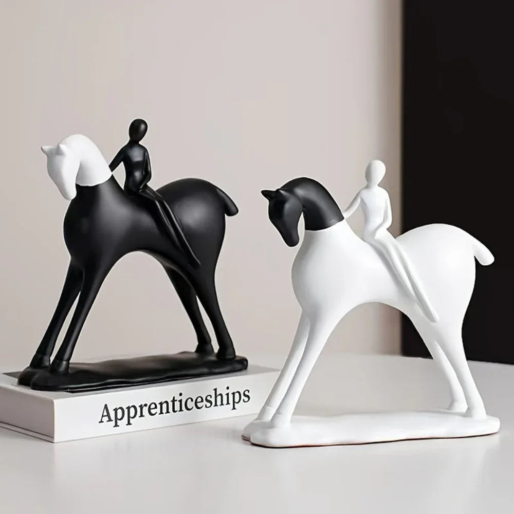 Horse Statue - Modern Bronze Equestrian Figurine, front view - House Of Avana