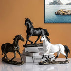 Bronze Horse Resin Sculpture Retro Style Interior Room Table Decoration Animal Statue & Figurine Home... - House Of Avana