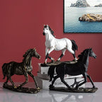 Bronze Horse Resin Sculpture Retro Style Interior Room Table Decoration Animal Statue & Figurine Home... - House Of Avana