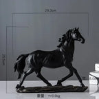 Bronze Horse Resin Sculpture Retro Style Interior Room Table Decoration Animal Statue & Figurine Home... - House Of Avana