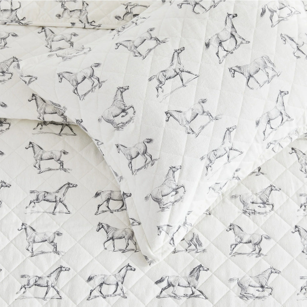 Horses Cotton Flannel Quilt Set Mélange Home