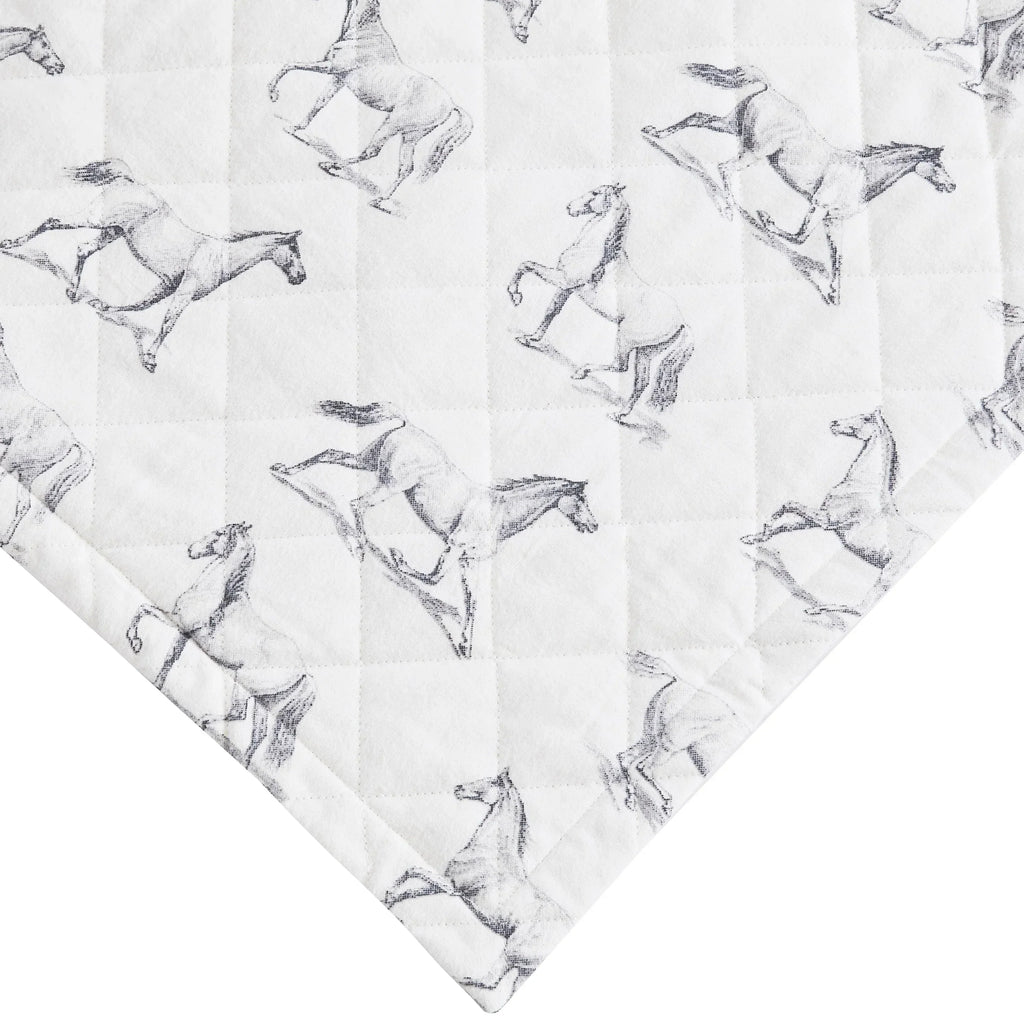 Horses Cotton Flannel Quilt Set Mélange Home