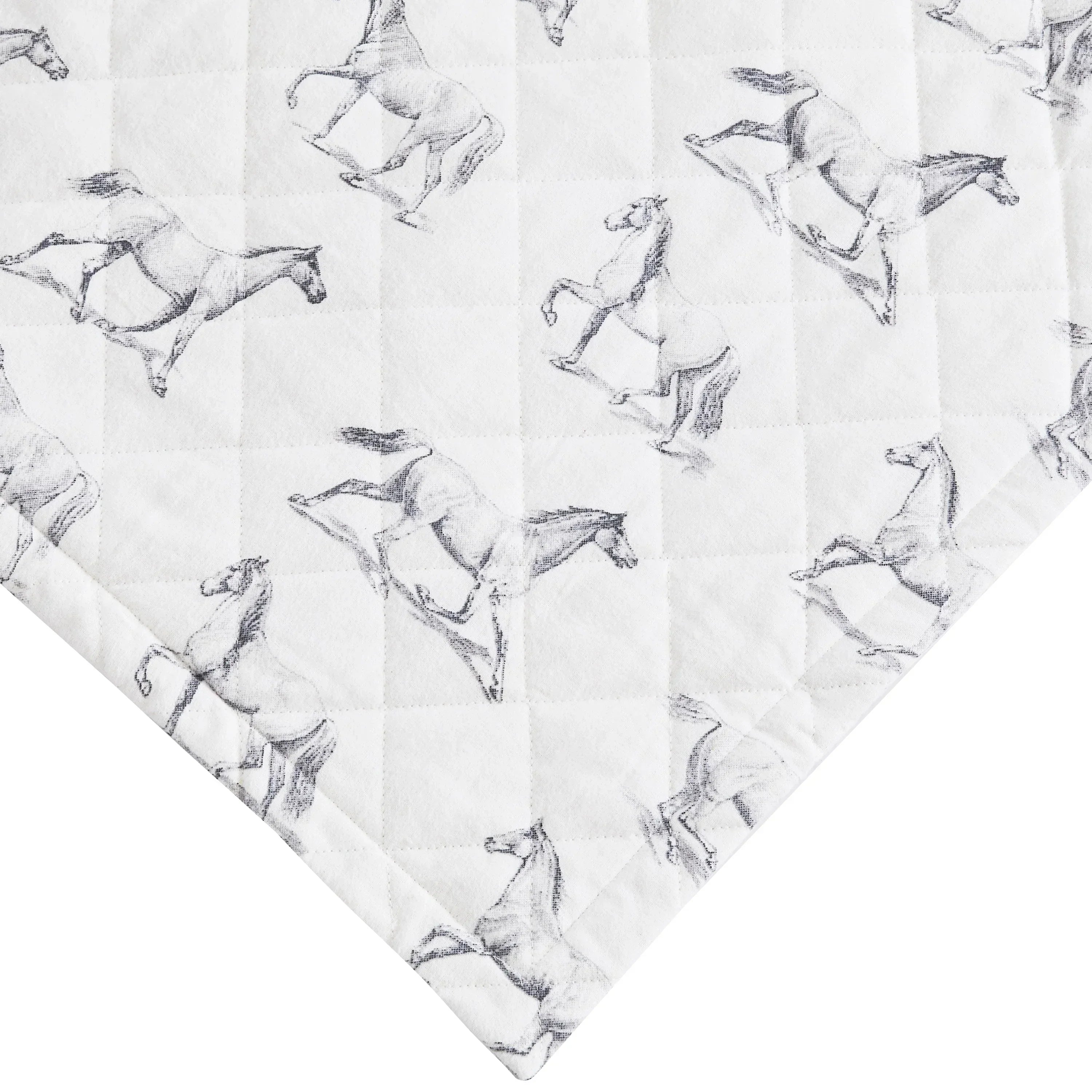 Horses Cotton Flannel Quilt Set Mélange Home