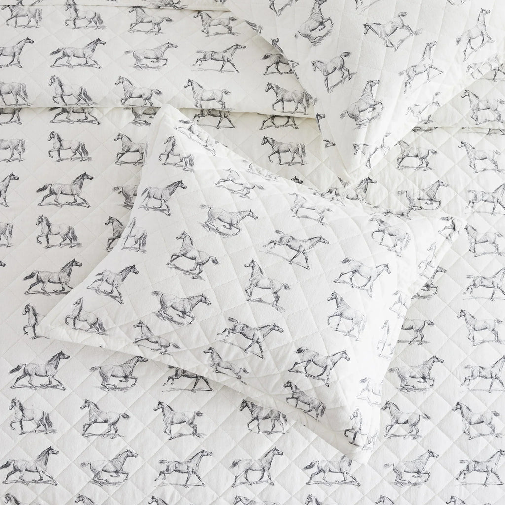 Horses Cotton Flannel Quilt Set Mélange Home