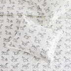 Horses Cotton Flannel Quilt Set Mélange Home