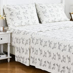 Horses Flannel Sheet Set Mélange Home