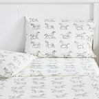 Horses Flannel Sheet Set Mélange Home