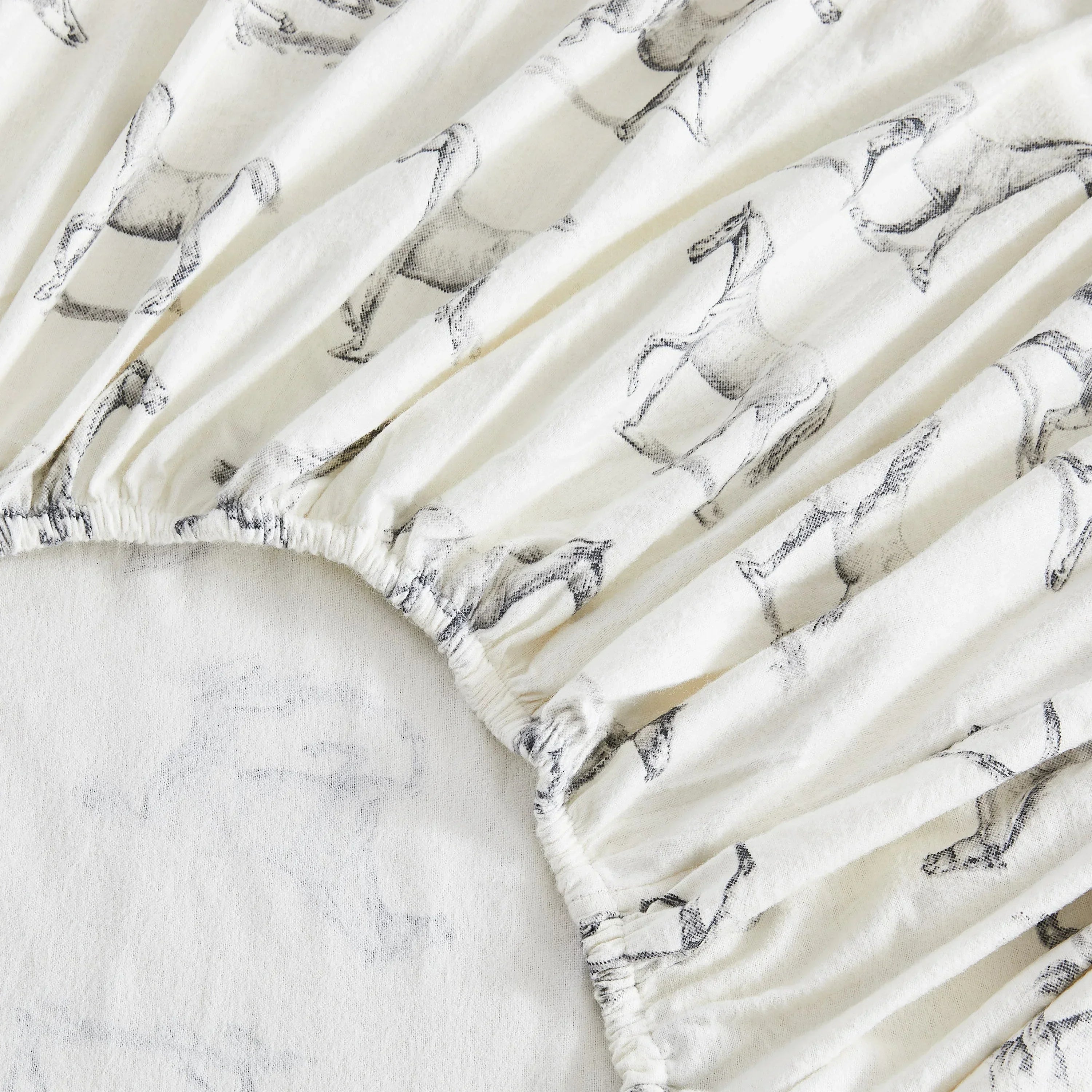 Horses Flannel Sheet Set Mélange Home