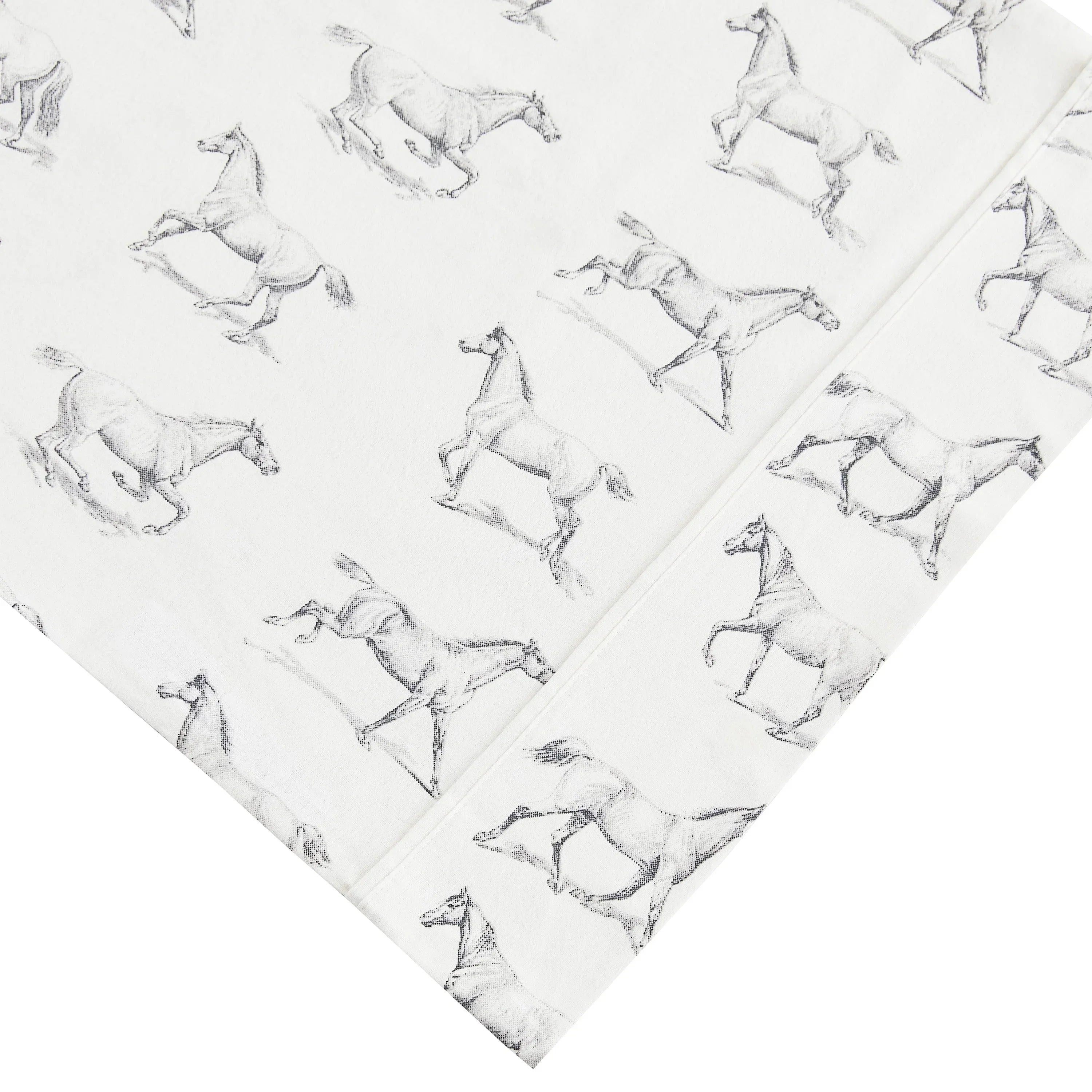 Horses Flannel Sheet Set Mélange Home