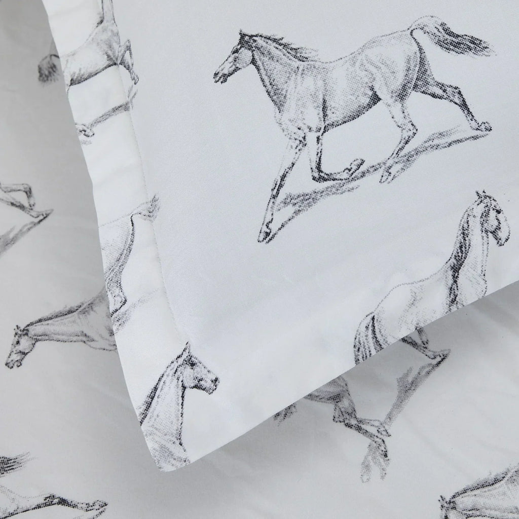 Horses Printed Duvet Set Mélange Home