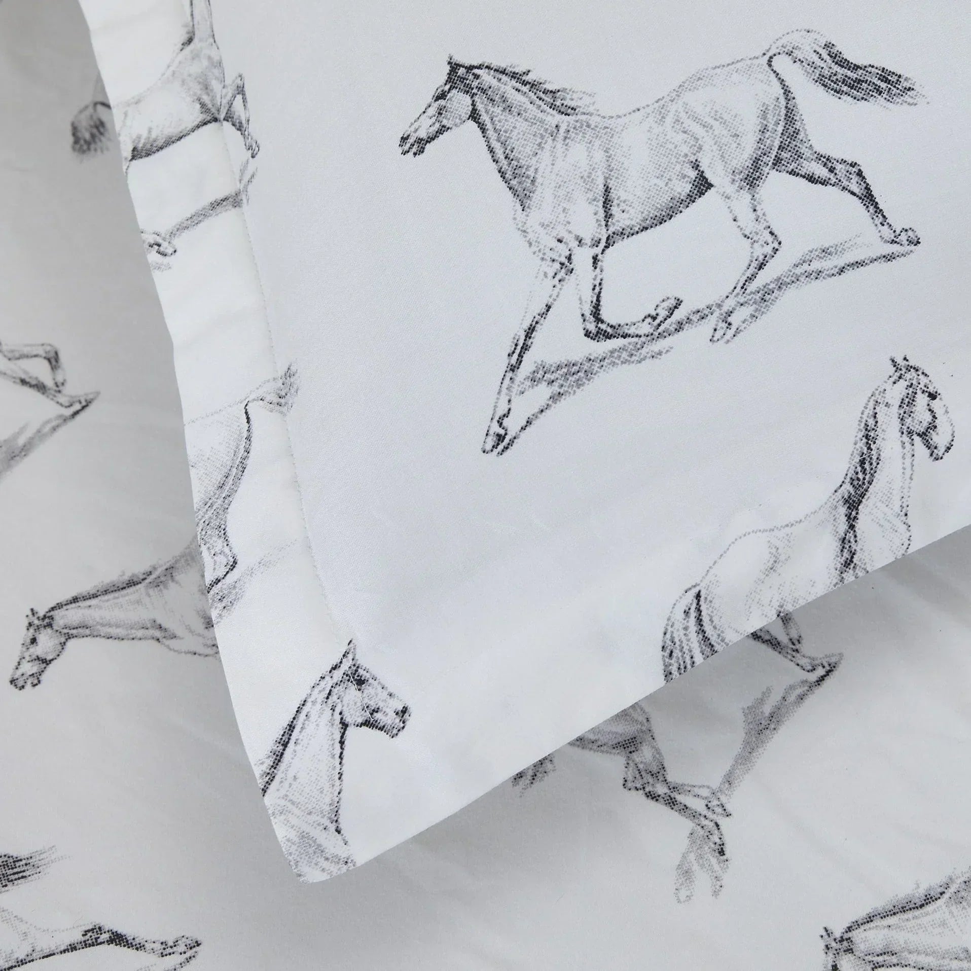 Horses Printed Duvet Set Mélange Home