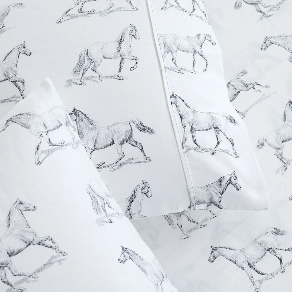 Horses Printed Sheet Set Mélange Home