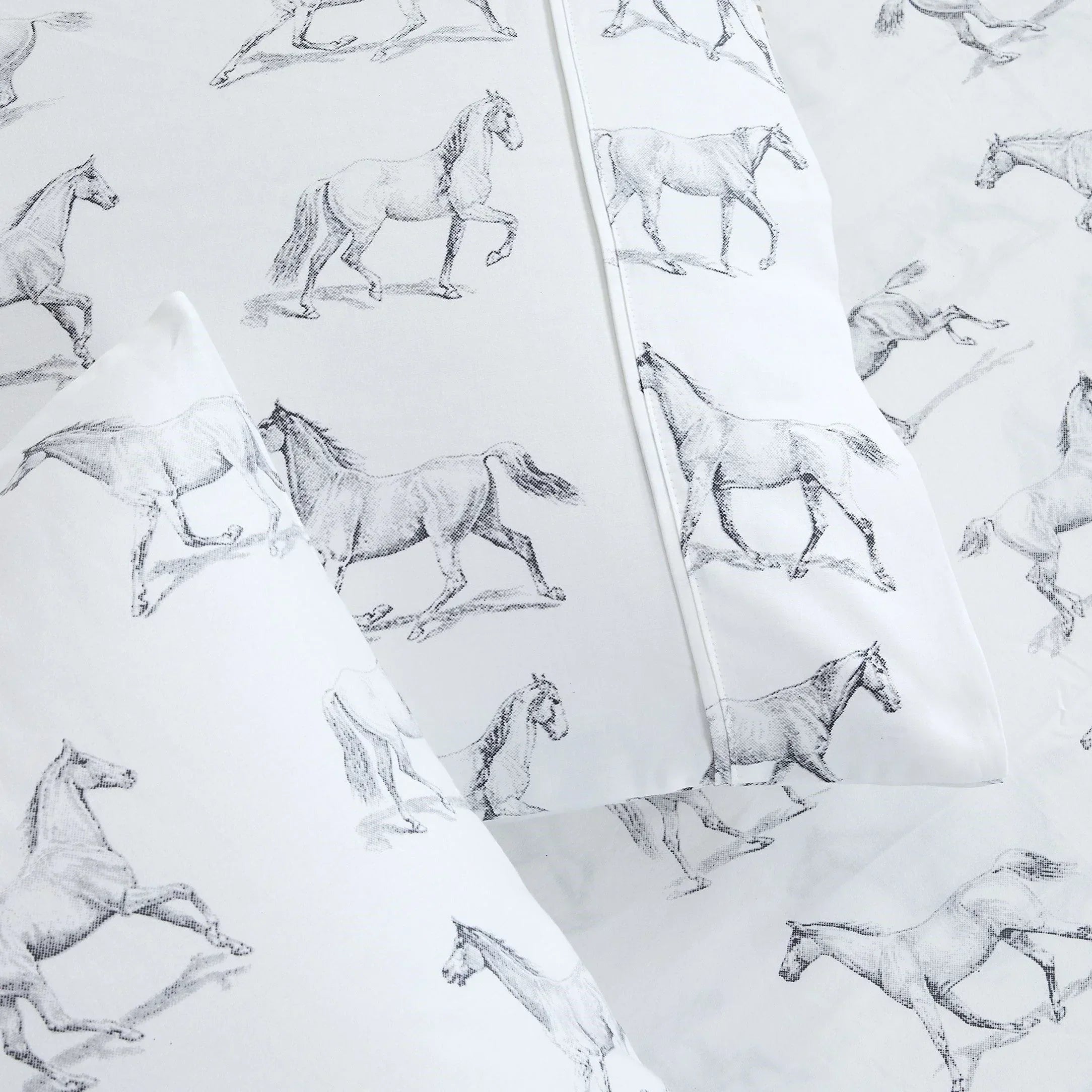 Horses Printed Sheet Set Mélange Home