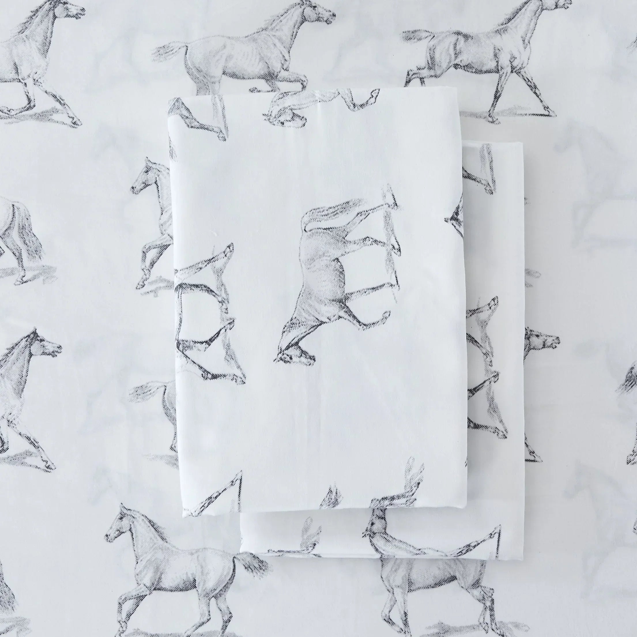 Horses Printed Sheet Set Mélange Home