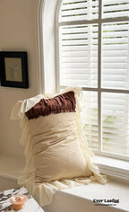 Hot Cocoa Ruffle Bedding Set / Beige Brown Ever Lasting