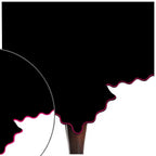 Scallop Embroidery Sateen Cotton Solid Table Cloth - Black PushpLinen