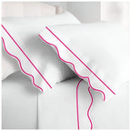 400TC Cotton Scallop Embroidery & Border Sateen Solid Pillowcases (Set Of 2) PushpLinen
