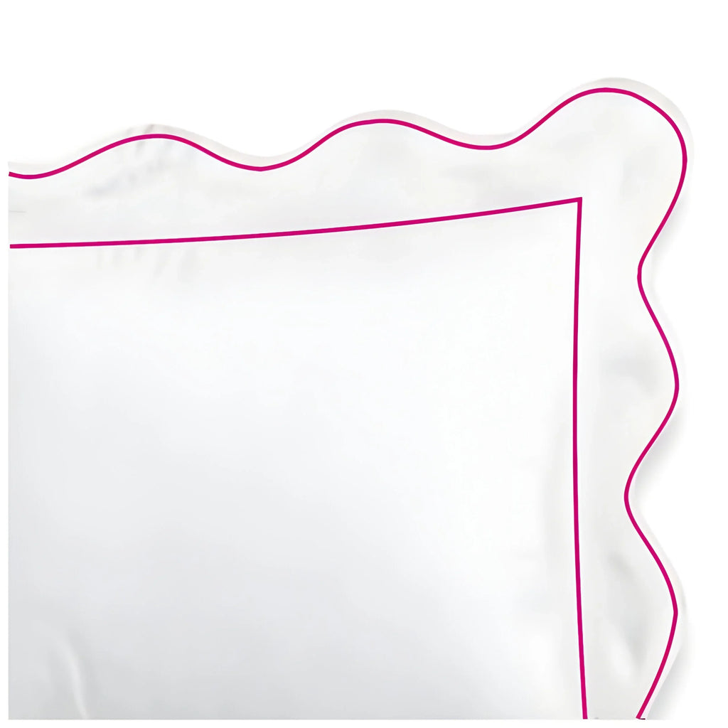 400TC Cotton Scallop Embroidery & Border Sateen Solid Duvet Cover Set PushpLinen