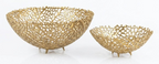 gold finish aluminum metal fruit basket decorative kitchen fruit holder
