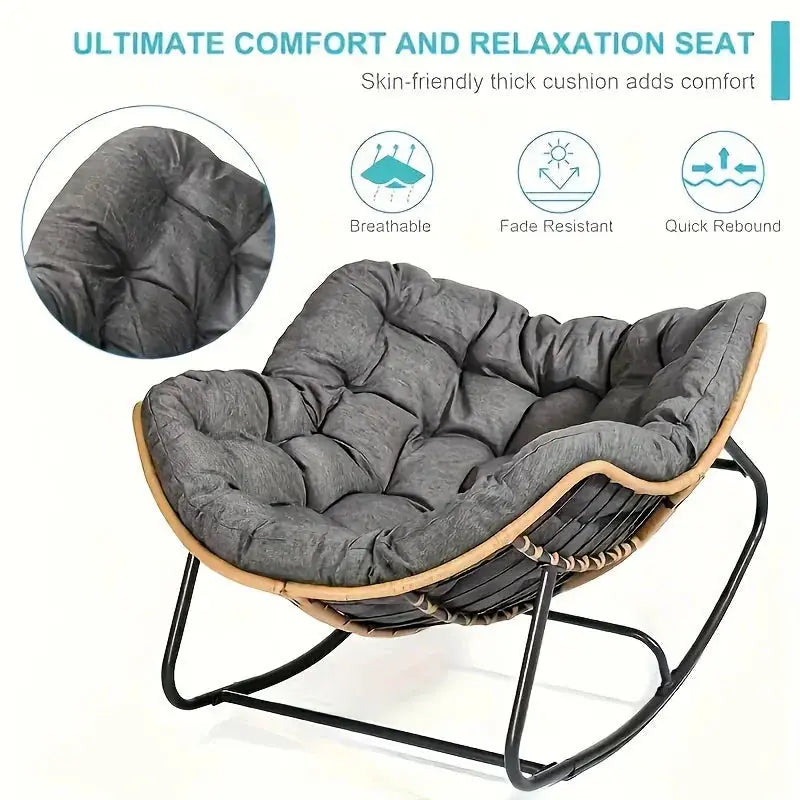 Brown rattan outdoor sofa with beige weather-resistant cushions - House of Avana [[SKU:HOA-GFR-401]]