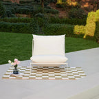 Aluminum Garden Chair with White Cushions, back view - House Of Avana
