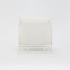 Aluminum Garden Chair with White Cushions, detail shot - House Of Avana