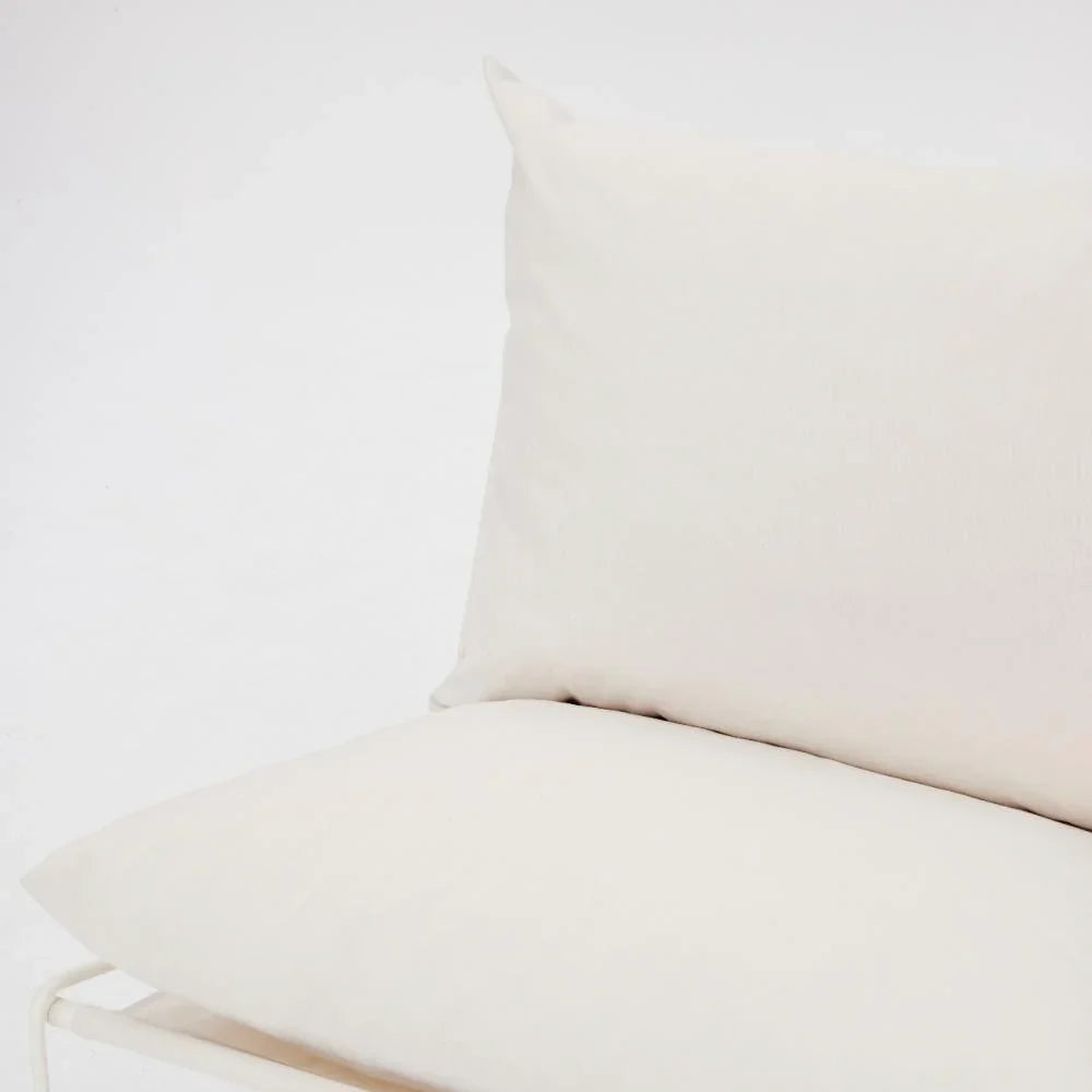 Aluminum Garden Chair with White Cushions, lifestyle image - House Of Avana