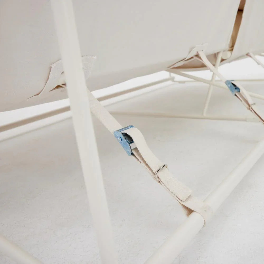 Aluminum Garden Chair with White Cushions, top view - House Of Avana