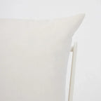 Aluminum Garden Chair with White Cushions, angled view - House Of Avana