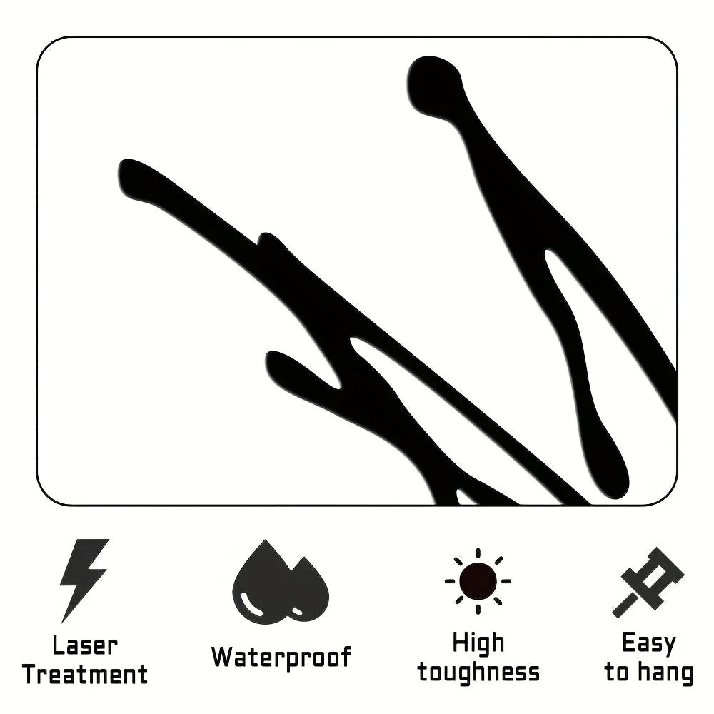 Vibrant ink hummingbird wall art, black and blue design, delicate wings - House of Avana