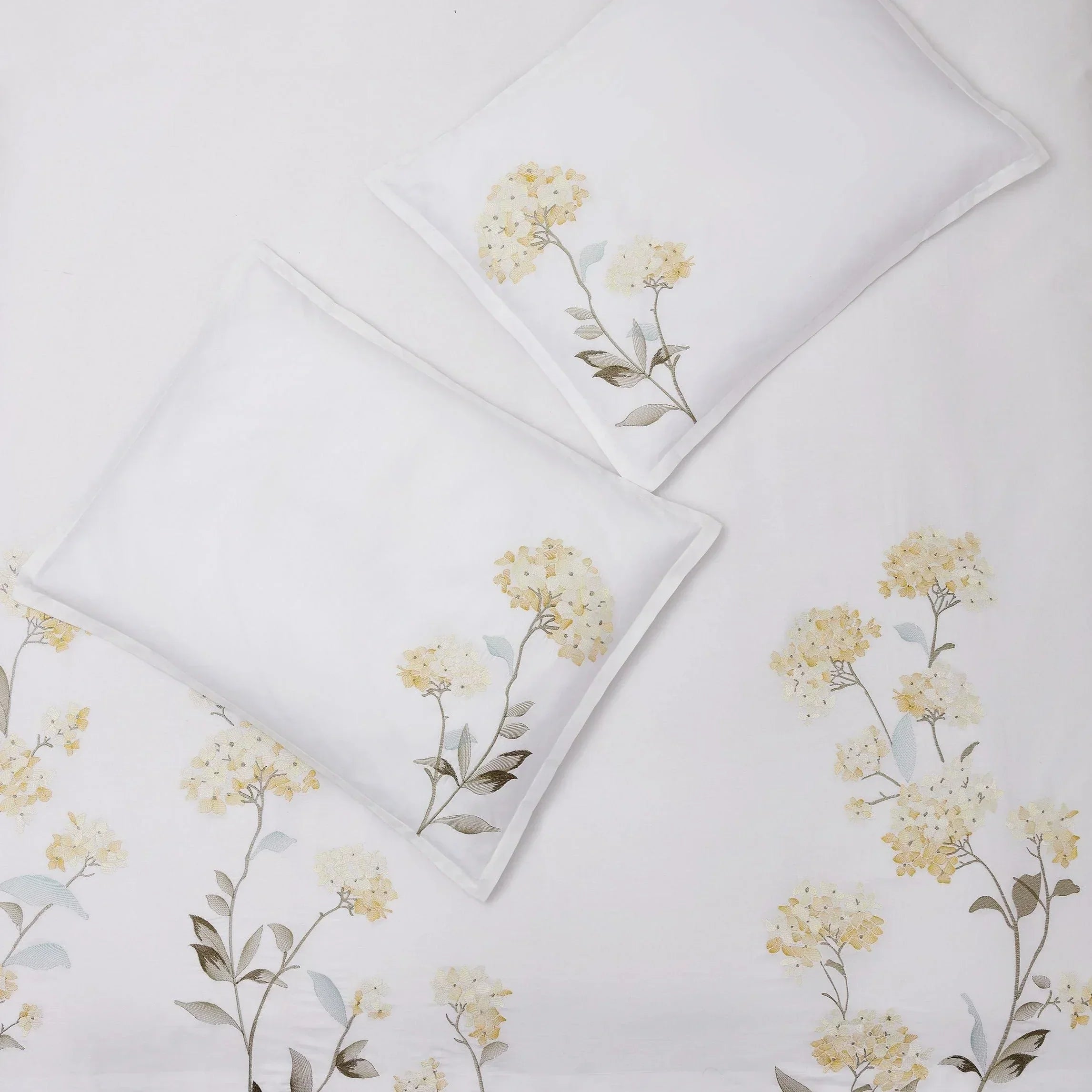Hydrangea 100% Cotton Embroidered Duvet Cover Set Mélange Home