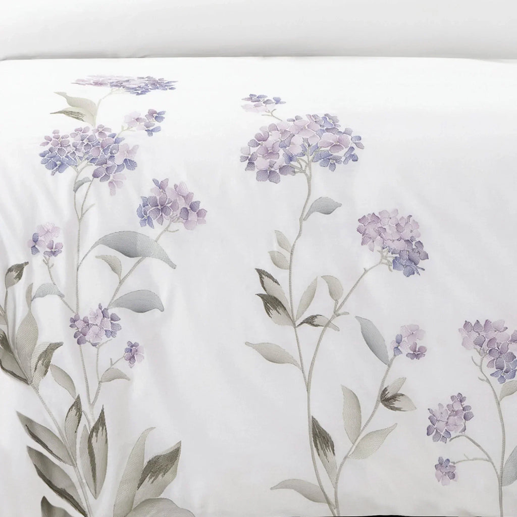 Hydrangea 100% Cotton Embroidered Duvet Cover Set Mélange Home