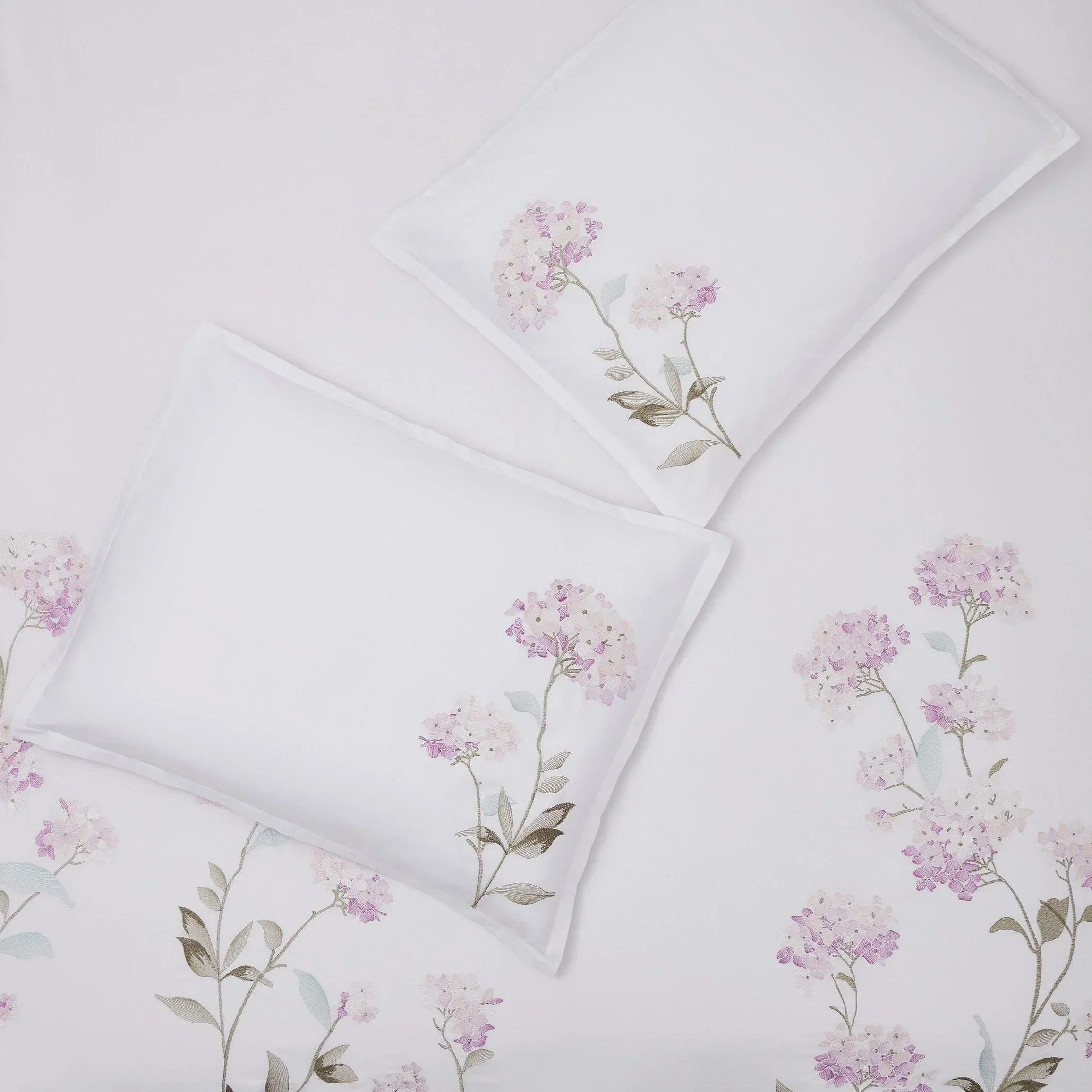Hydrangea 100% Cotton Embroidered Duvet Cover Set Mélange Home
