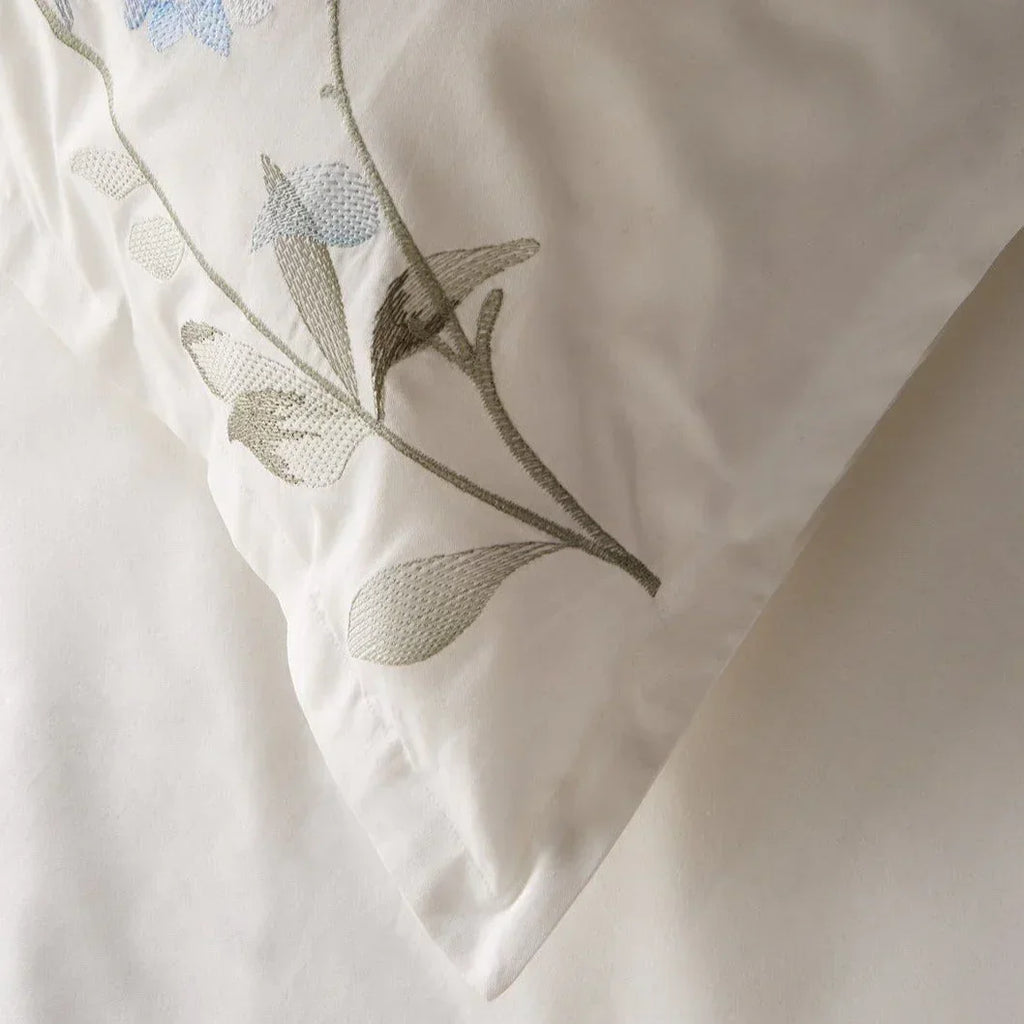 Hydrangea 100% Cotton Embroidered Duvet Cover Set Mélange Home