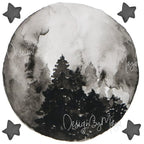 "i Love You to the Moon and Back" - Full Moon and Stars - Fabric Nursery Wall Art Decals, top view - House Of Avana