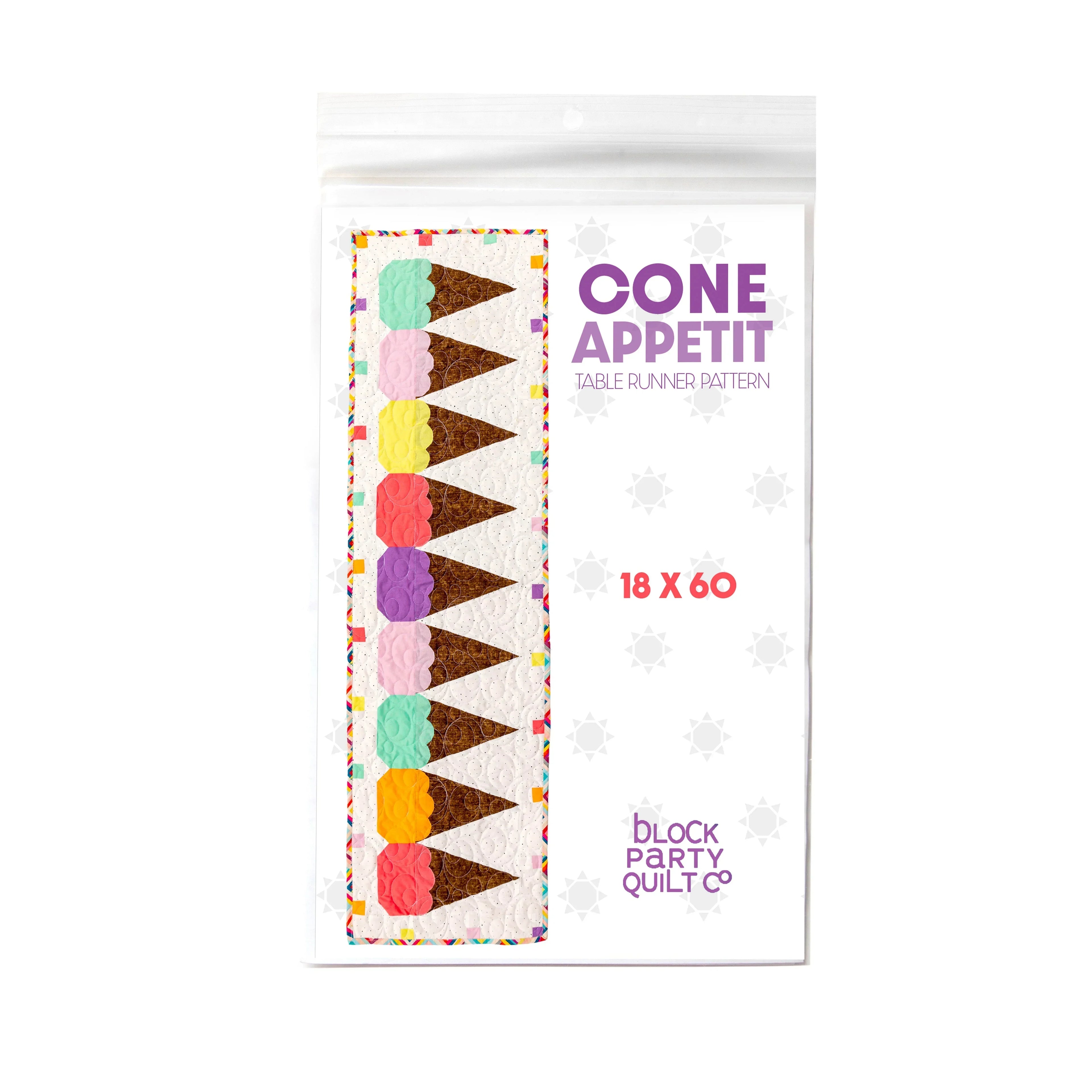 Ice Cream Cone Table Runner Pattern Block Party Quilt Co