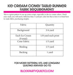 Ice Cream Cone Table Runner Pattern Block Party Quilt Co