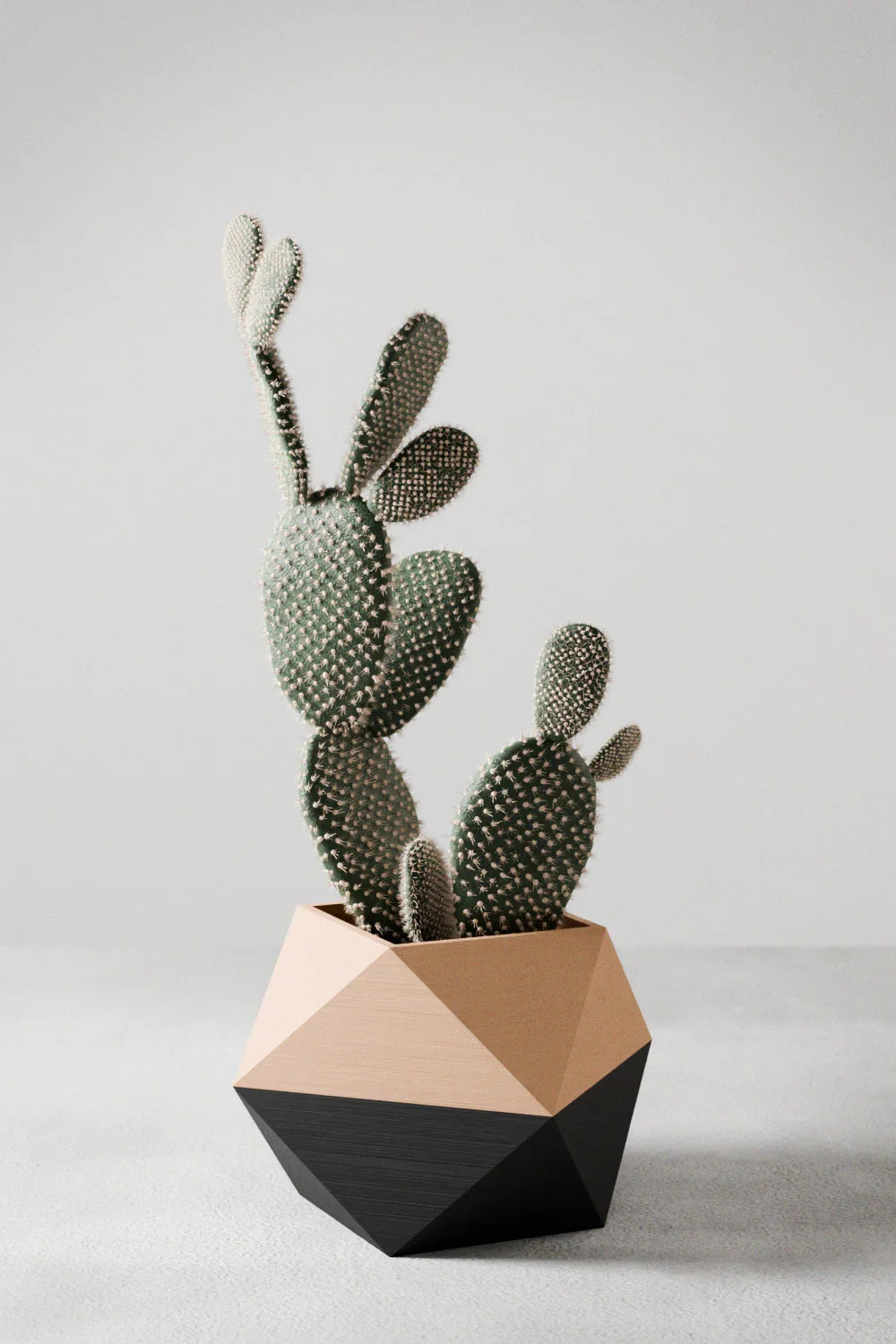 Ceramic ICO Planter in white, with unique geometric design - House of Avana