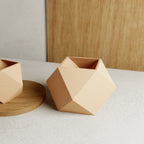 Ceramic ICO Planter in white, with unique geometric design - House of Avana