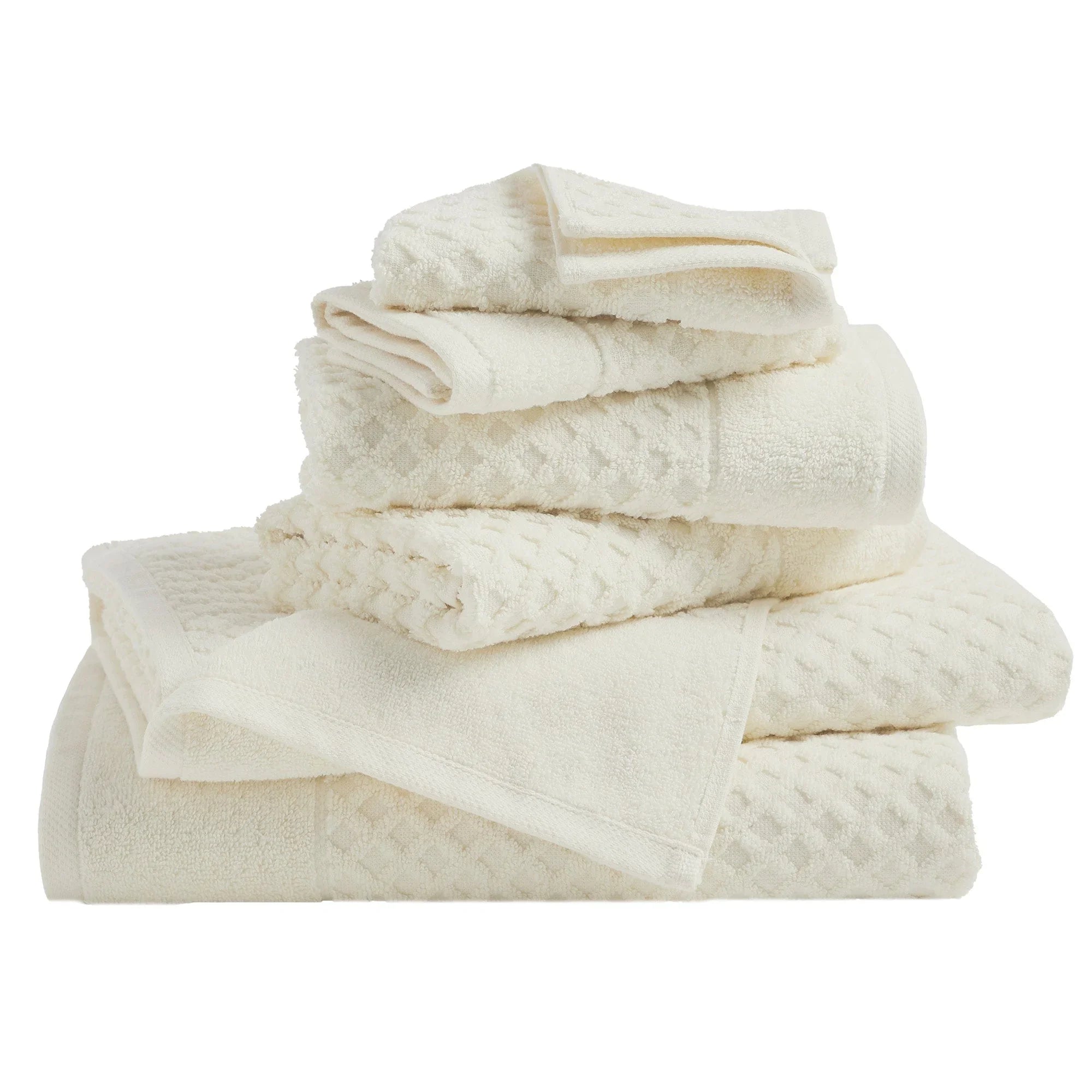 Cotton Diamond Waffle Weave Bath Towel Set - Grayson Collection Great Bay Home