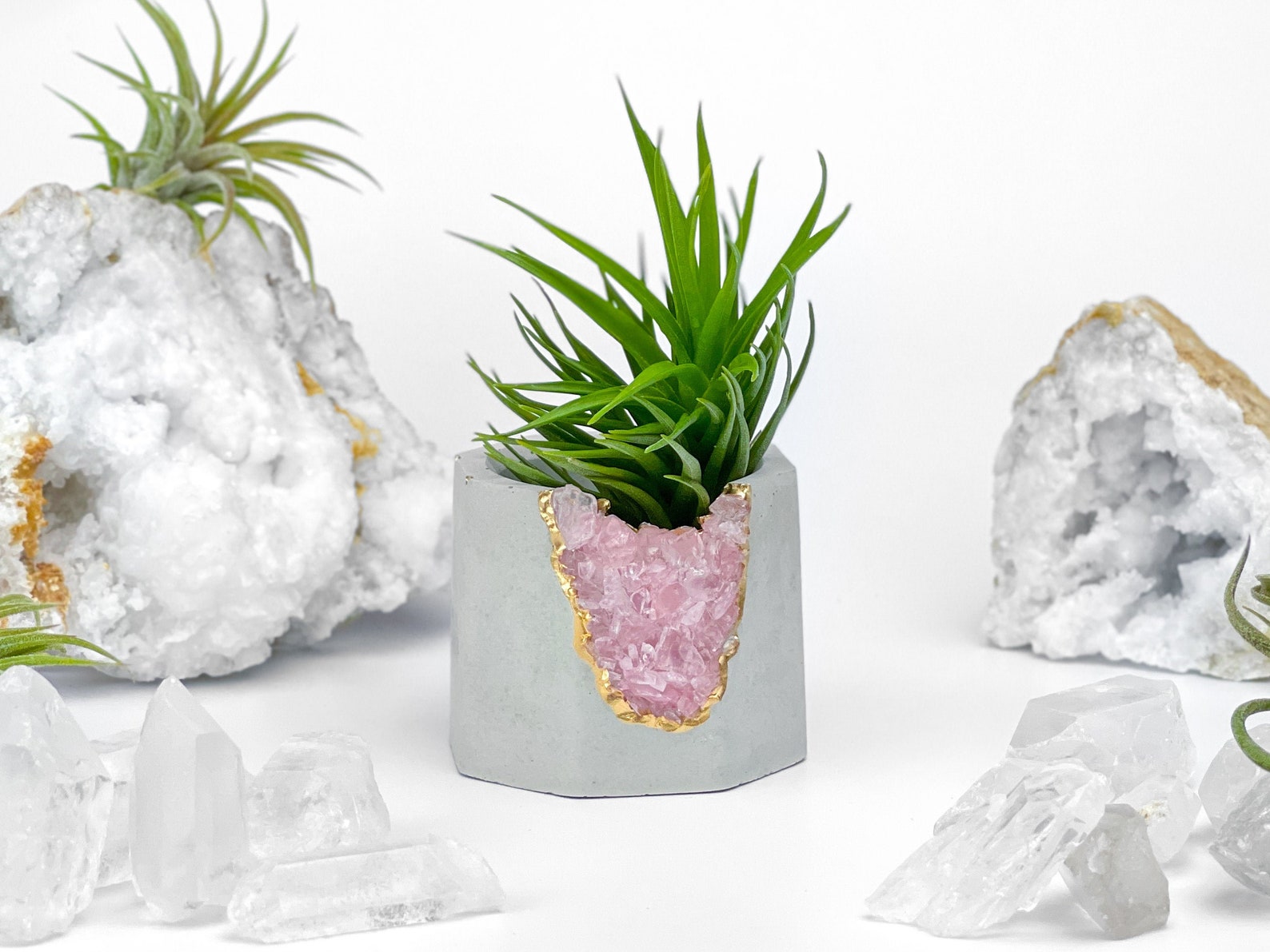 ROSE QUARTZ CANDLE HOLDER AURA 8 HOME