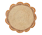 Round Raffia Woven Placemat - Handmade Crochet Style Table Mats for Garden Party Decor, Rustic Natural Fiber Dining Table Accessory