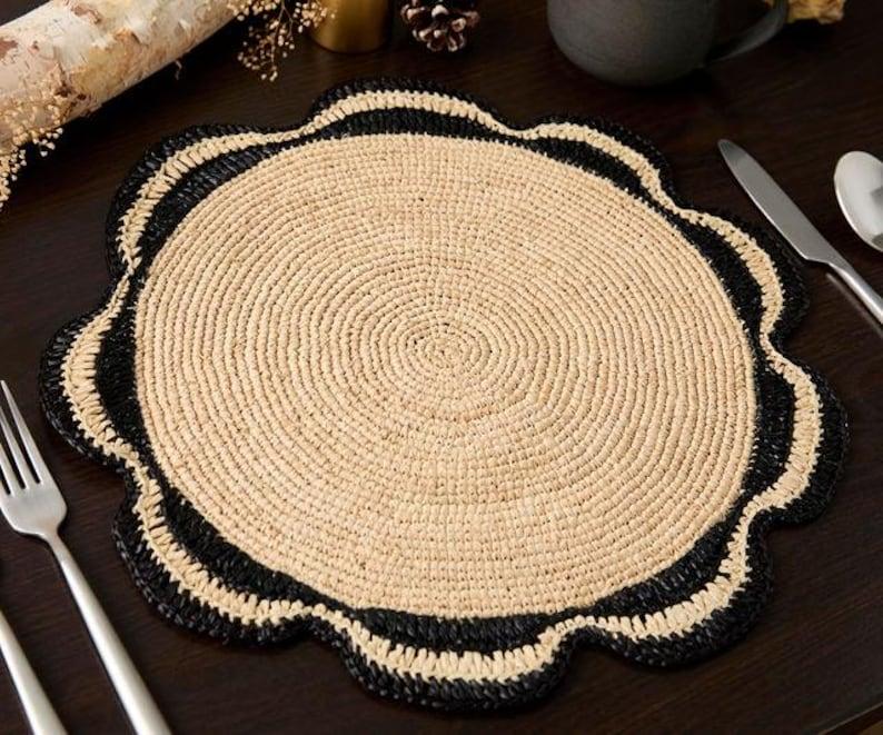 Raffia Woven Placemat - Handmade Raffia Table Mats, Eco-Friendly Natural Fiber Decor, Perfect for Garden Party & Dining Table Payton James