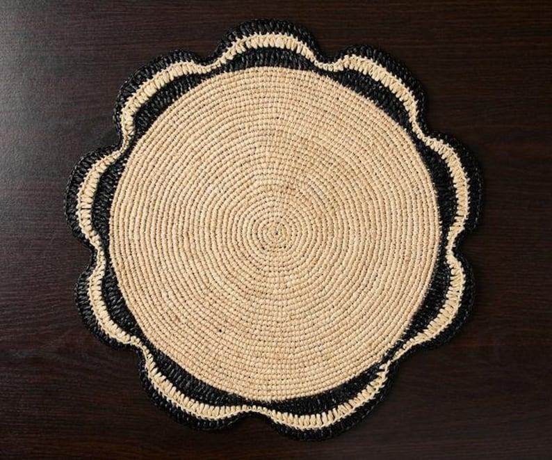 Raffia Woven Placemat - Handmade Raffia Table Mats, Eco-Friendly Natural Fiber Decor, Perfect for Garden Party & Dining Table Payton James