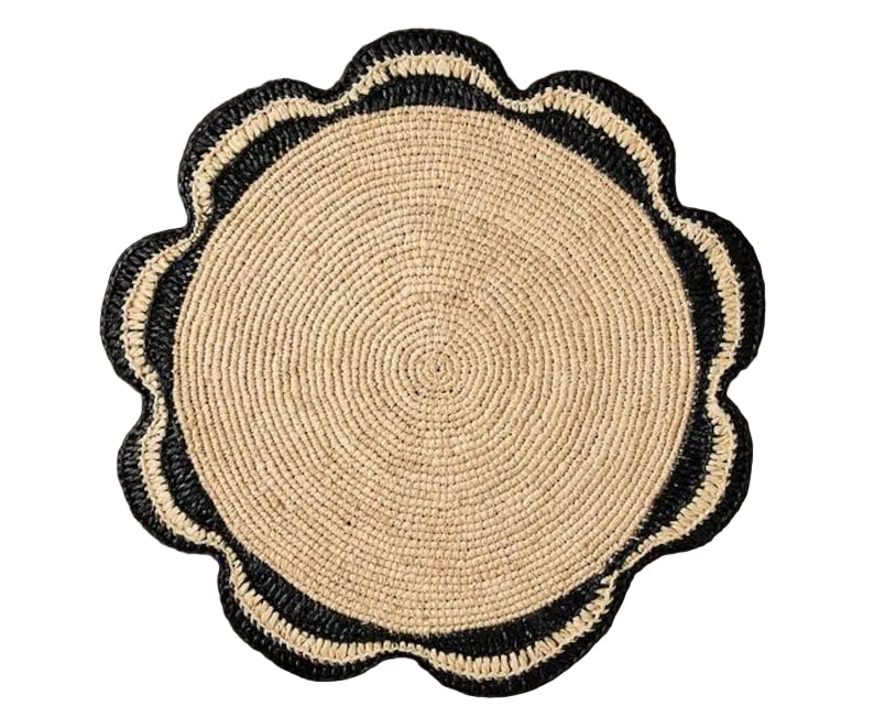 Raffia Woven Placemat - Handmade Raffia Table Mats, Eco-Friendly Natural Fiber Decor, Perfect for Garden Party & Dining Table