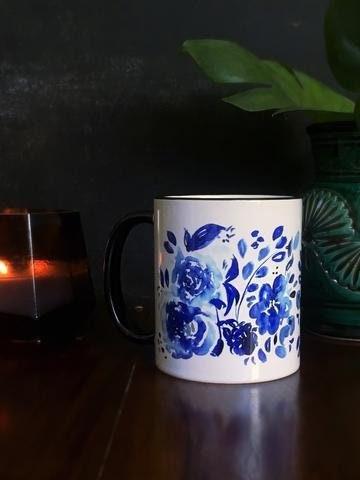 Blue Floral Mug Mai Autumn
