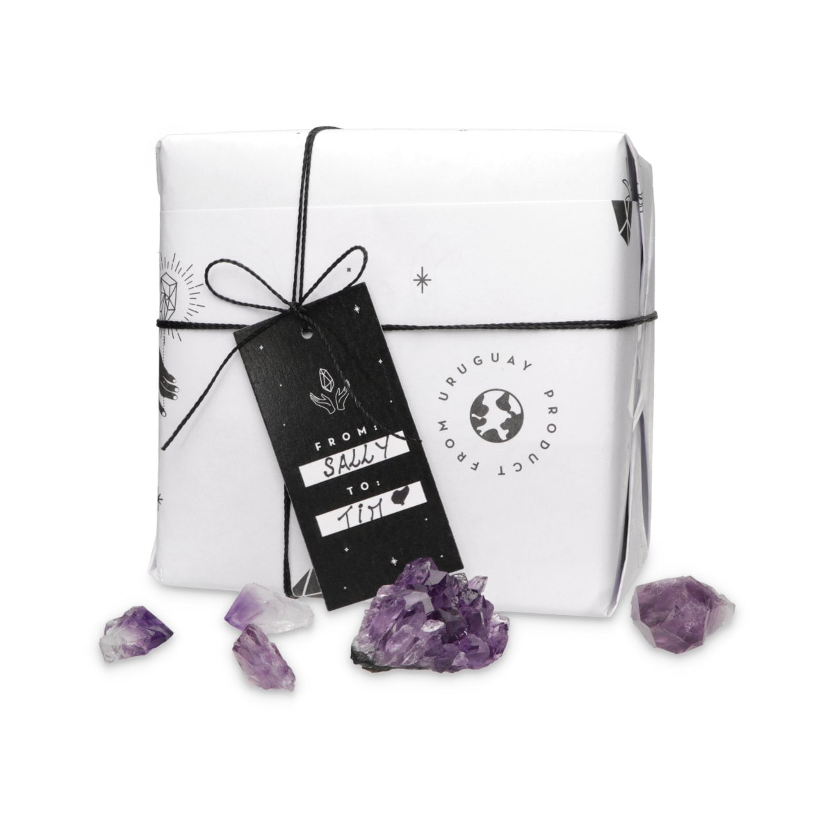 Beaded Garland with Tassels made from Merino Wool and Stalactite Crystal, One of a kind decor piece, Boho Beads for Coffee Table DeepPurpleProject