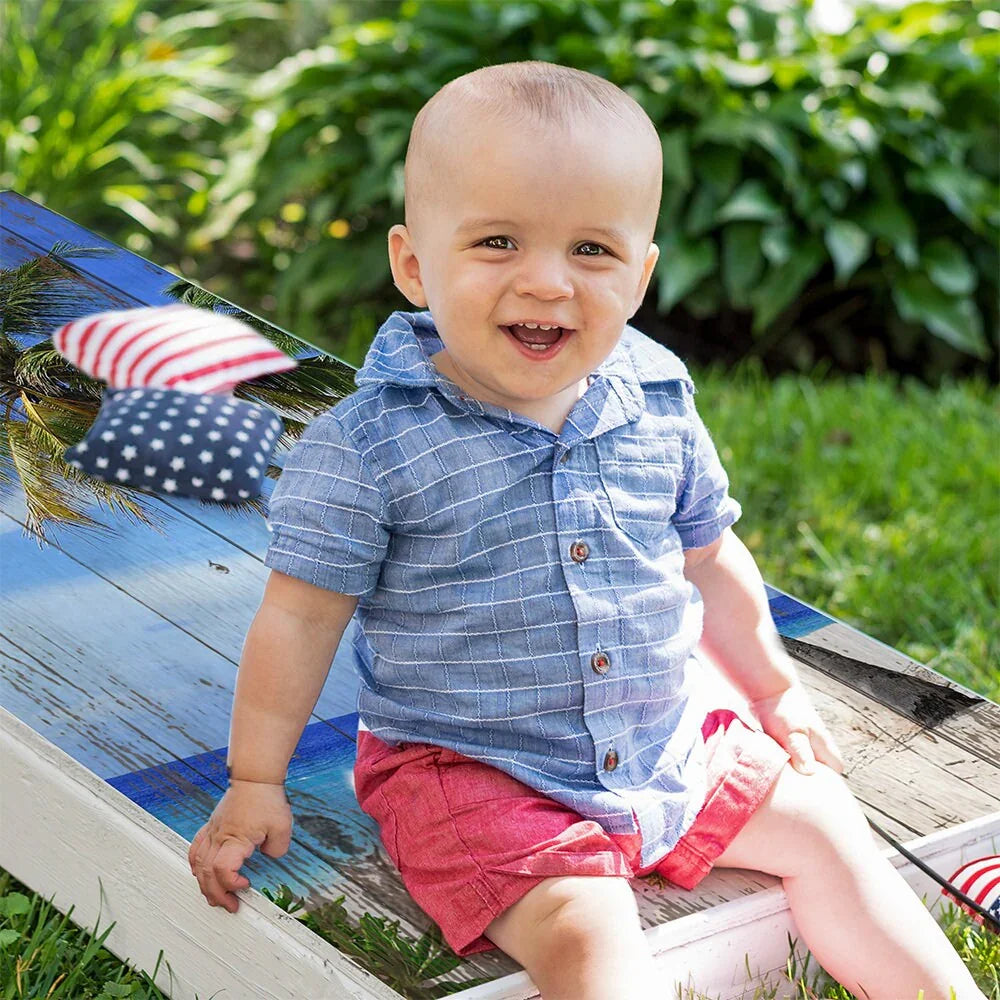 Sand and Blue Sky - Cornhole Board Wrap - Set of 2 Lone Star Art