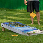 Sand and Blue Sky - Cornhole Board Wrap - Set of 2 Lone Star Art